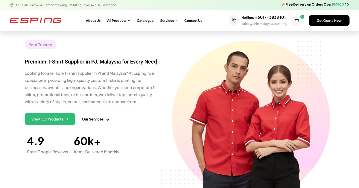 Leading Corporate Uniform & T-Shirt Supplier in PJ, Malaysia