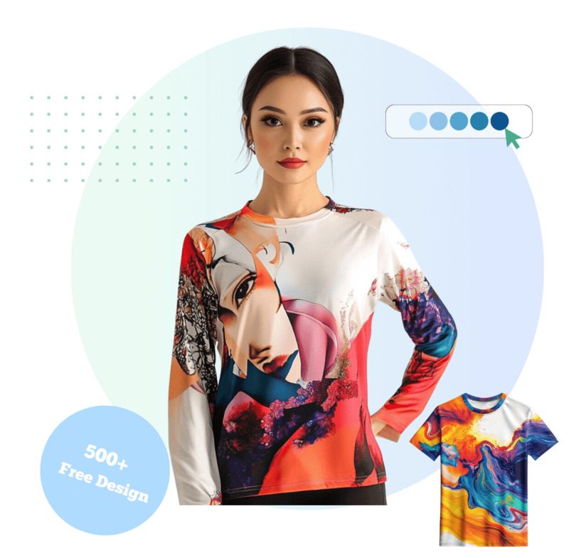 Dye sublimation printing gives vibrant colours on custom polo shirts